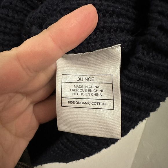 Quince Navy Blue Crew Neck Sweater - Picture 5 of 9